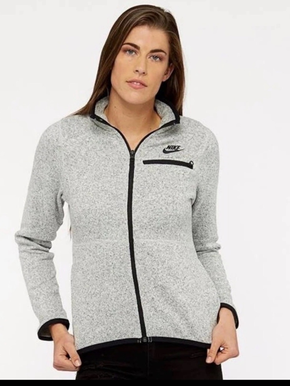 Nike Sportswear Women's Summit Gray Knit Fleece Full Zip Jacket